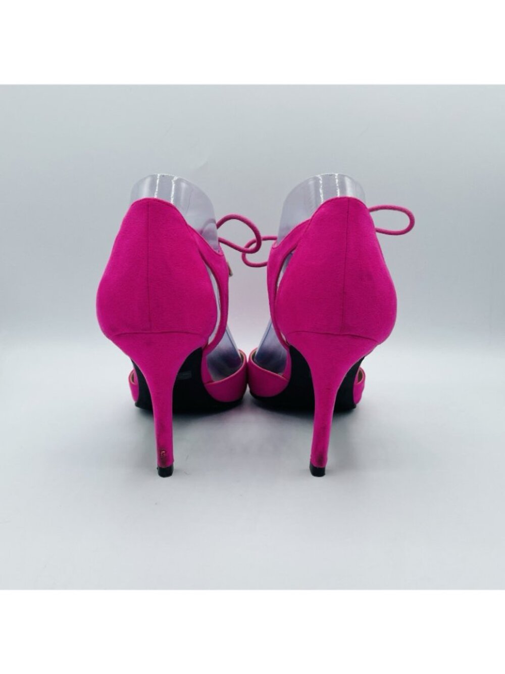 Unisa Shoes Womens Size 8.5 M Pink Faux Suede Stilleto High Heels Lace Up Pumps - Picture 7 of 11